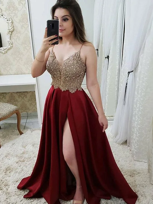 A Line V Neck Burgundy Prom Dresses, Burgundy V Neck Beaded Formal Graduation Evening Dresses A Line V Neck Burgundy Prom Dresses, Burgundy V Neck Beaded Formal Graduation Evening Dresses