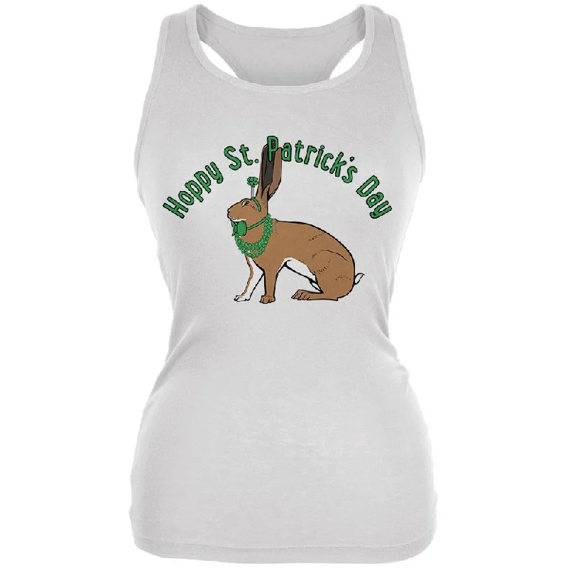 St. Patrick's Day Irish Hare Rabbit Pun Juniors Soft Tank Top sexy tank top
