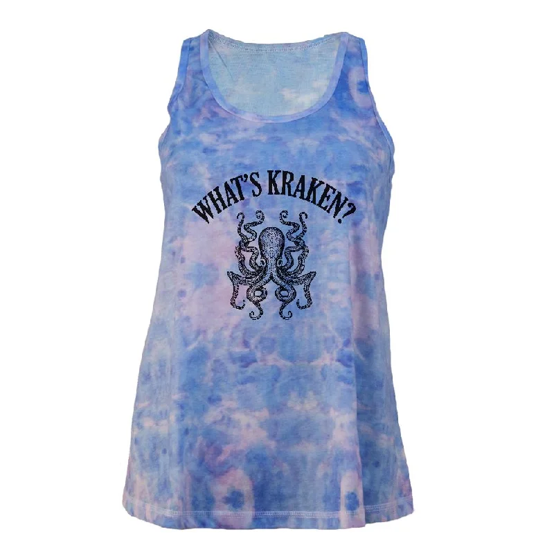 What's Kraken Juniors Tie Dye Tank Top low neck tank