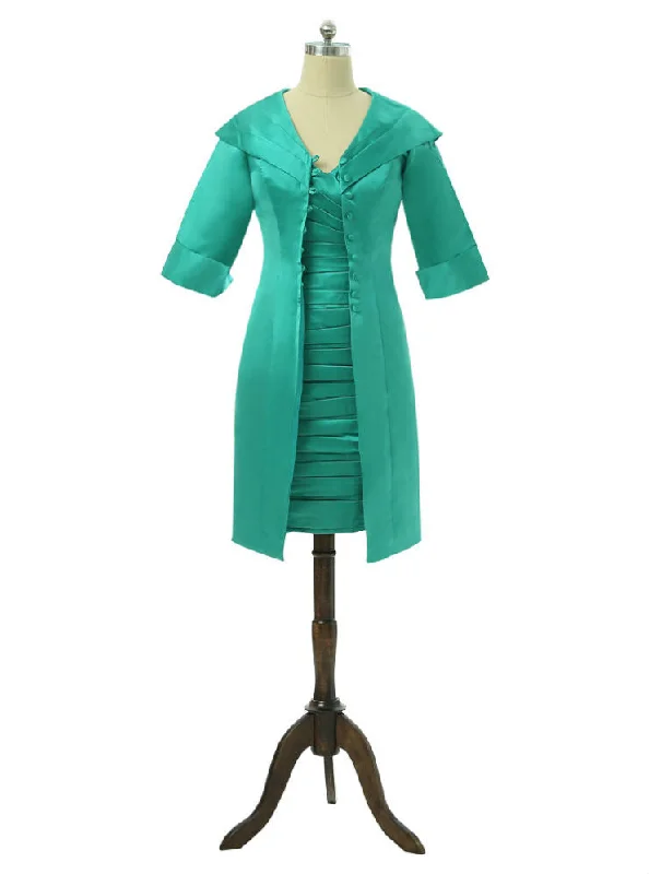 Green Mother Of The Bride Dresses Sheath Knee Length With Jacket Zippered Jacket Buttoned Jacket Snapped Jacket Green Mother Of The Bride Dresses Sheath Knee Length With Jacket Zippered Jacket Buttoned Jacket Snapped Jacket