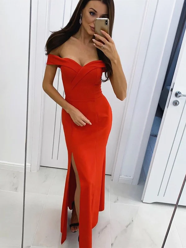 Custom Made Off Shoulder Red Black Prom Dresses, Off the Shoulder Red Black Formal Evening Dresses Custom Made Off Shoulder Red Black Prom Dresses, Off the Shoulder Red Black Formal Evening Dresses