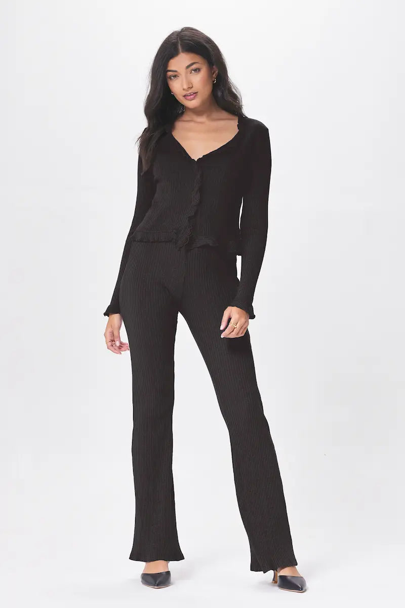 Ruffle Cardigan Tailored Straight A-Line