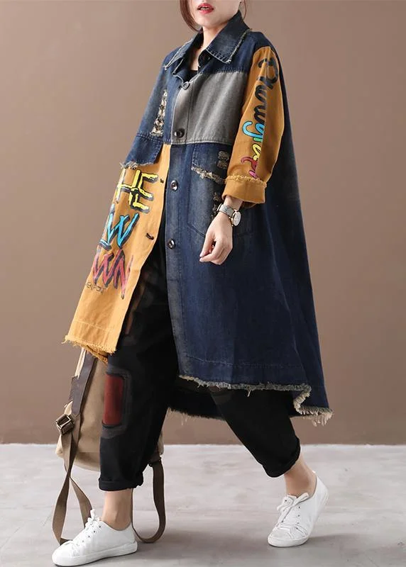 Art lapel Hole Fine spring coats women yellow Letter Plus Size Clothing jackets Chenille Fabric Brocade Fabric Lace Fabric Art lapel Hole Fine spring coats women yellow Letter Plus Size Clothing jackets Chenille Fabric Brocade Fabric Lace Fabric