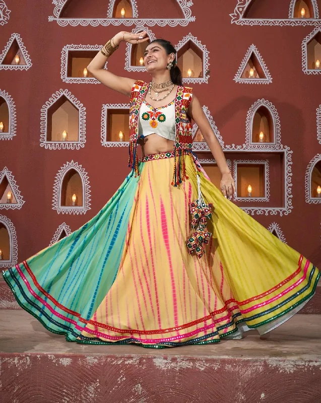 Multi Colour Embroidered Mirror Worked Navratri Jacket Lehenga Set Mesh Jacket Canvas Jacket Denim Jacket Multi Colour Embroidered Mirror Worked Navratri Jacket Lehenga Set Mesh Jacket Canvas Jacket Denim Jacket