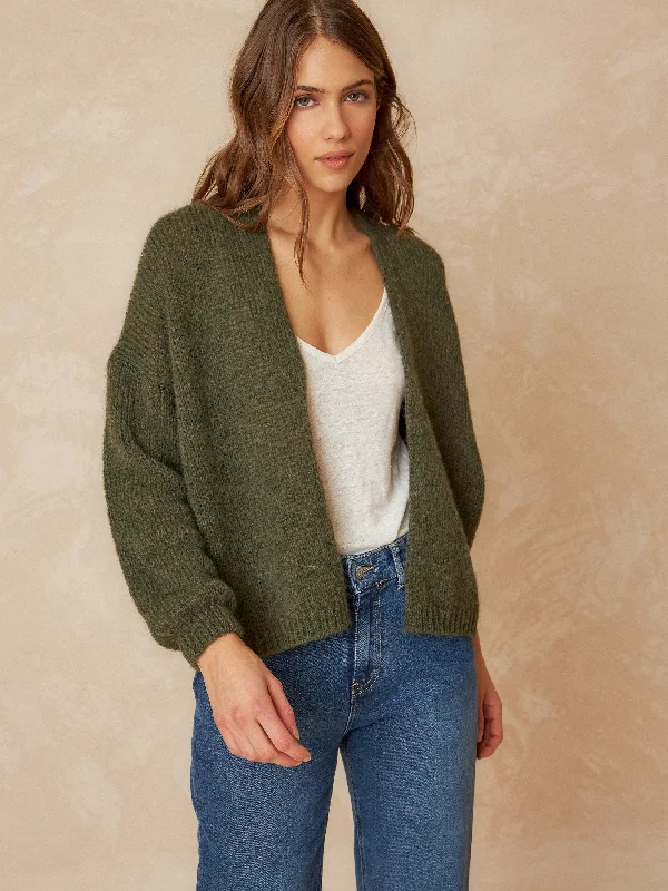 Basic Knitted Cardigan Denim Fabric Leather Fabric Suede Fabric