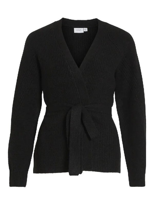 Vila Loraine - Cardigan Boat Neck Shawl Collar Notched Collar