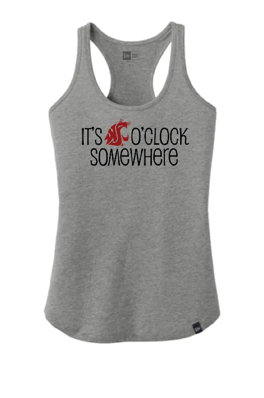 It's Coug O'Clock Somewhere Womens Grey Tank open back tank