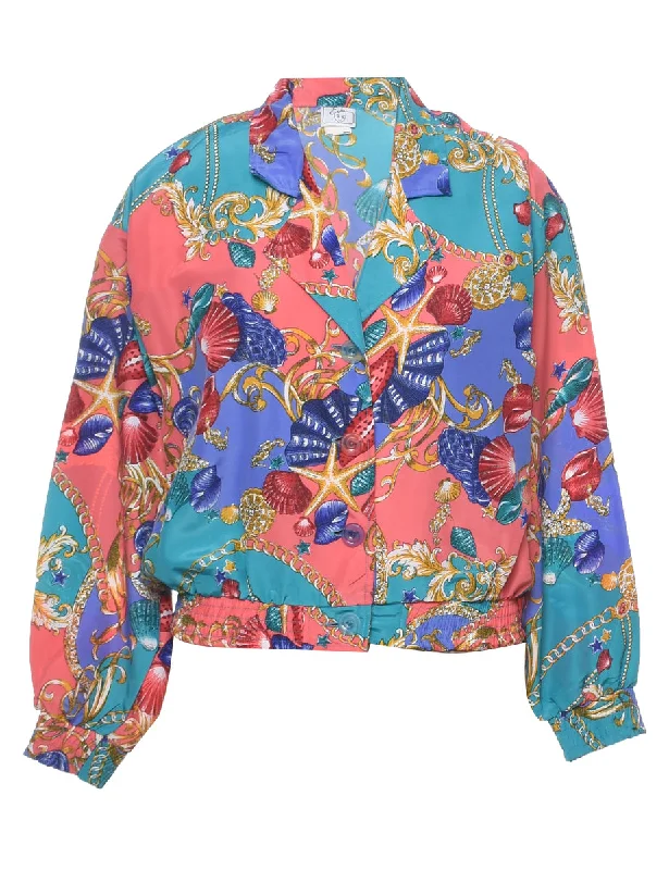 Button Front Jacket - M Rayon Jacket Velvet Jacket Corduroy Jacket