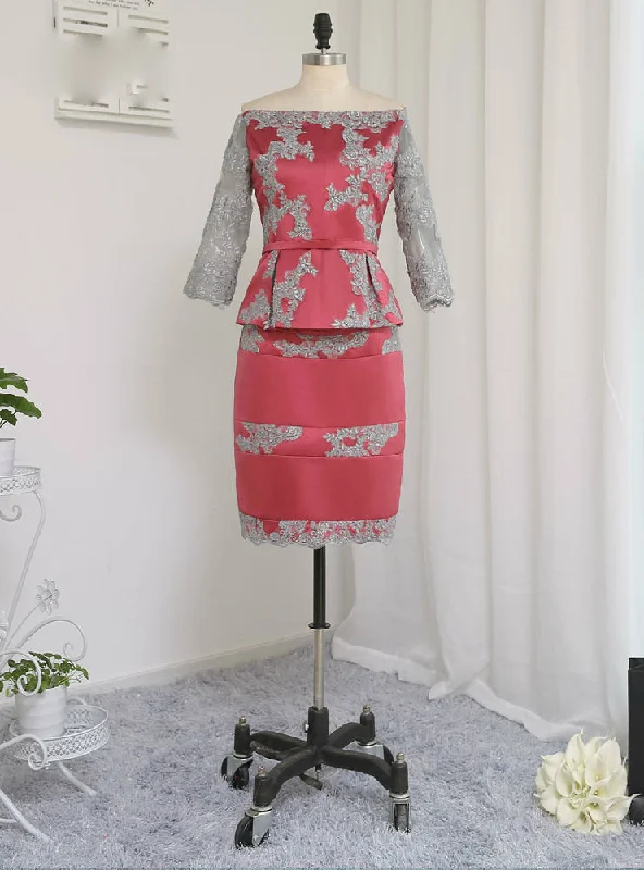 Mother Of The Bride Dresses Sheath With Jacket Satin Lace Zip Front Button Front Snap Front Mother Of The Bride Dresses Sheath With Jacket Satin Lace Zip Front Button Front Snap Front