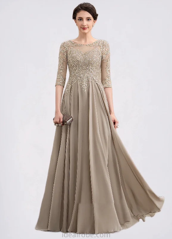 Chasity A-Line Scoop Neck Floor-Length Chiffon Lace Mother of the Bride Dress With Sequins STK126P0014764 Chasity A-Line Scoop Neck Floor-Length Chiffon Lace Mother of the Bride Dress With Sequins STK126P0014764