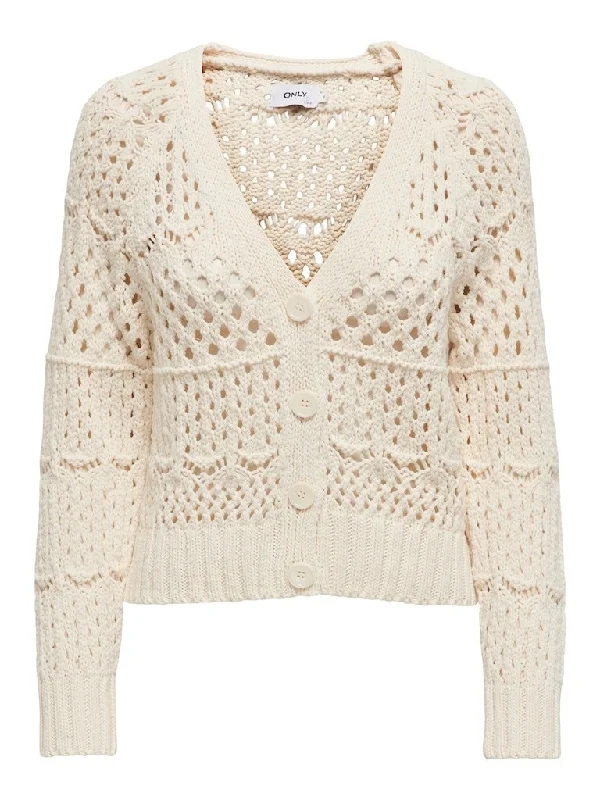 Only Gloria - Strikket cardigan Houndstooth Herringbone Solid