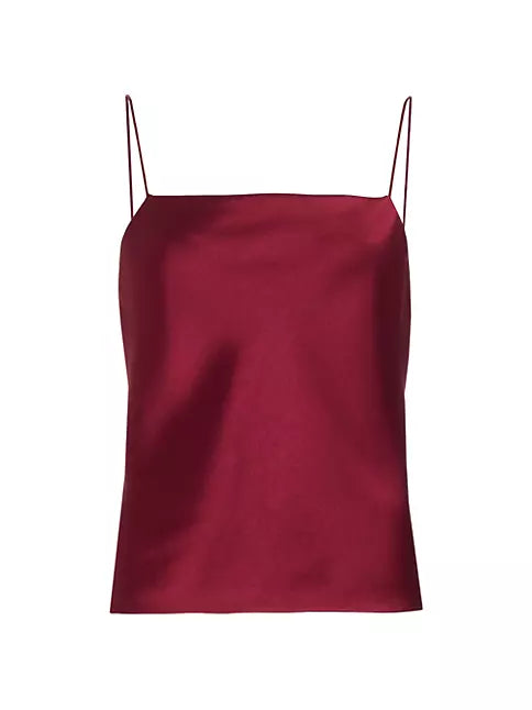 Harmon Drapey Slip Tank Bordeaux - Alice + Olivia summer tank top