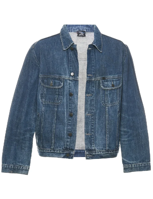 Indigo Denim Jacket - M Hooded Jacket Caped Jacket Shawl Collar Jacket