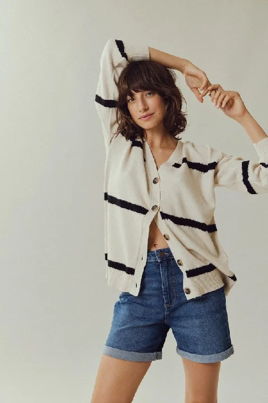 Vila Ril - Stribet cardigan Fitted Loose Oversized