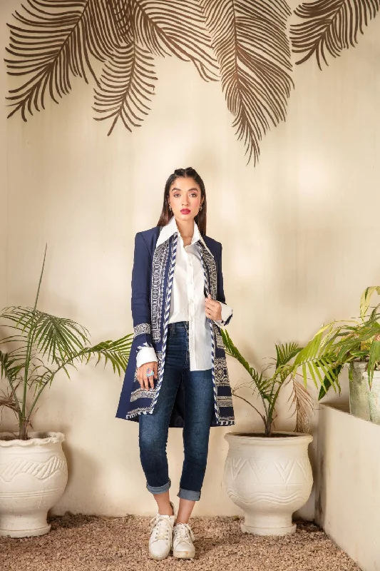 1 PC Stitched | Cotton Emborided long Jacket Anorak Shell Jacket Lightweight Jacket