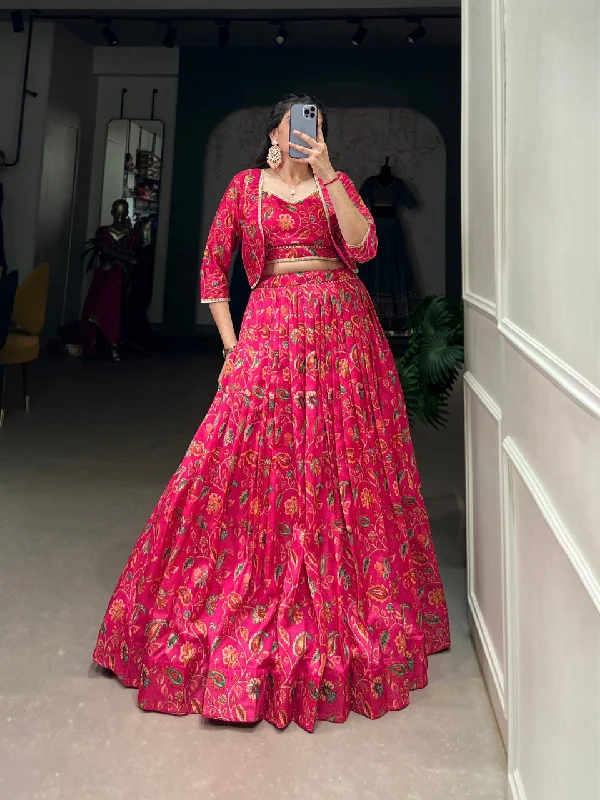 Luminous Pink Silk Floral Printed Jacket Lehenga Choli Cotton Jacket Linen Jacket Terry Jacket Luminous Pink Silk Floral Printed Jacket Lehenga Choli Cotton Jacket Linen Jacket Terry Jacket