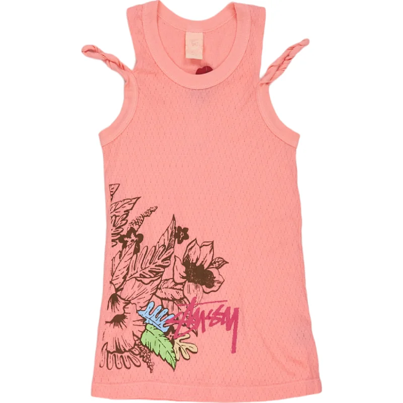 Stussy Pink Tank Top open back tank