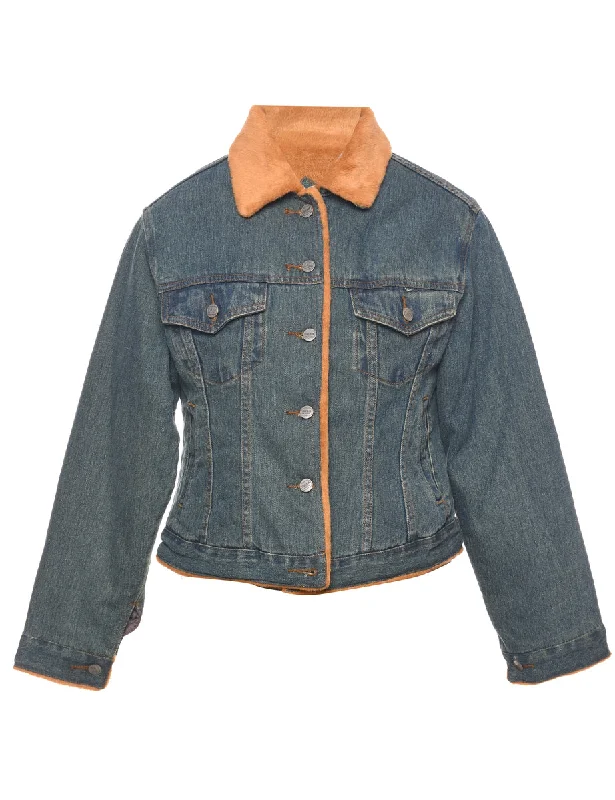 Medium Wash Denim Jacket - M Mesh Jacket Canvas Jacket Denim Jacket