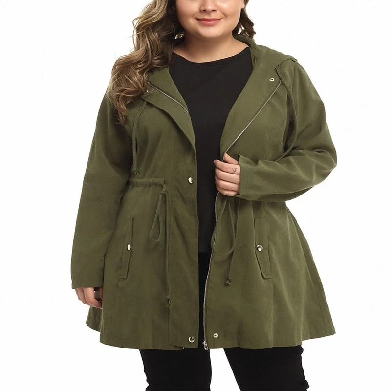 Autumn plus size hooded jacket 5XL 6XL 7XL 8XL 9XL bust 143CM fashion women's solid color pocket zipper thin windbreaker Snapped Jacket Toggled Jacket Drawstring Jacket Autumn plus size hooded jacket 5XL 6XL 7XL 8XL 9XL bust 143CM fashion women's solid color pocket zipper thin windbreaker Snapped Jacket Toggled Jacket Drawstring Jacket