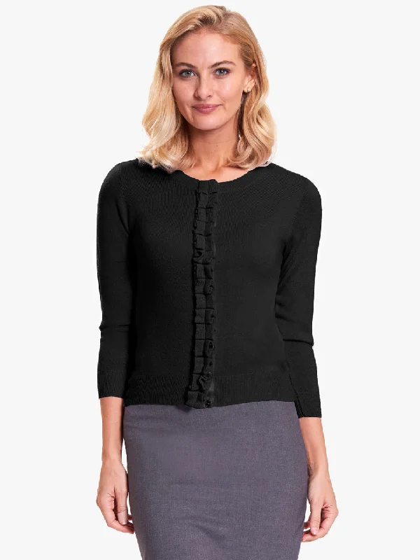 Ladies' Stella Cardigan Sweater - Black Cardigan Knitwear Sweater