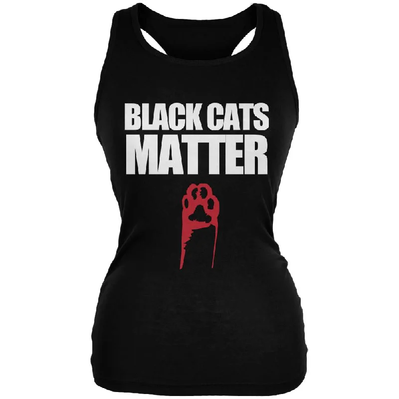 Black Cats Matter Juniors Soft Tank Top high neck tank