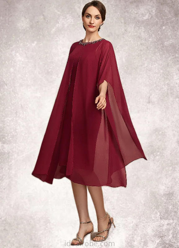 Carley A-Line Scoop Neck Knee-Length Chiffon Mother of the Bride Dress With Beading Sequins STK126P0014798 Carley A-Line Scoop Neck Knee-Length Chiffon Mother of the Bride Dress With Beading Sequins STK126P0014798