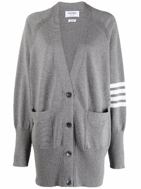 4-Bar knitted cardigan Houndstooth Herringbone Solid