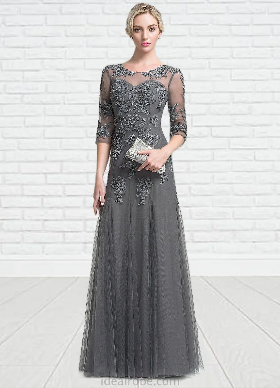 Kylee A-Line/Princess Scoop Neck Floor-Length Tulle Mother of the Bride Dress With Beading Sequins STK126P0014782 Kylee A-Line/Princess Scoop Neck Floor-Length Tulle Mother of the Bride Dress With Beading Sequins STK126P0014782