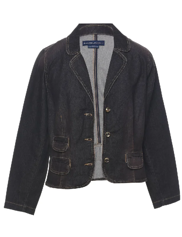 Black Denim Jacket - M Corduroy Jacket Velvet Jacket Brocade Jacket