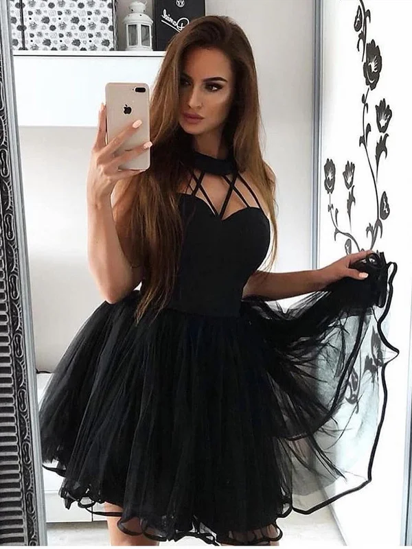 Custom Made Short Black Ball Gown, Short Black Formal Graduation Evening Dresses, Little Black Dresses, Short Black Prom Dresses Custom Made Short Black Ball Gown, Short Black Formal Graduation Evening Dresses, Little Black Dresses, Short Black Prom Dresses