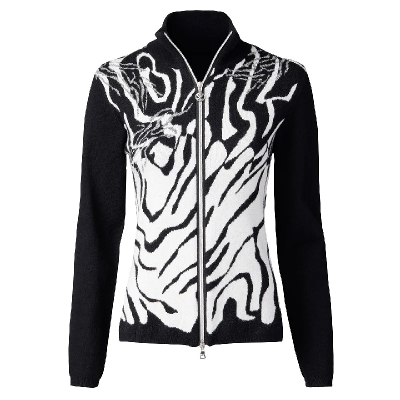 Daily Sports Romilly Cardigan Black Womens Full Zip Golf Sweater Nylon Fabric Polyester Fabric Spandex Fabric Daily Sports Romilly Cardigan Black Womens Full Zip Golf Sweater Nylon Fabric Polyester Fabric Spandex Fabric