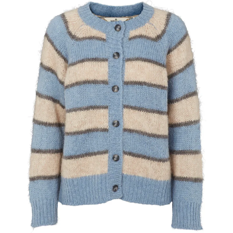 Basic Apparel - Caterina Cardigan - D. grey mel. / Asleigh blue Fitted Slim Tailored