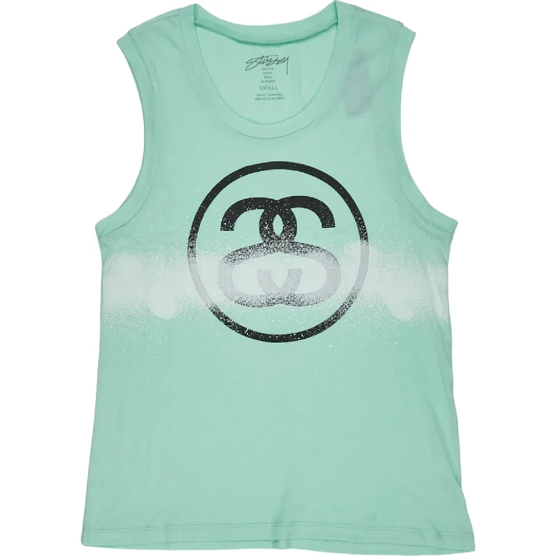 Stussy Aqua Spray Link Muscle Scoop Tank Top lounge tank top