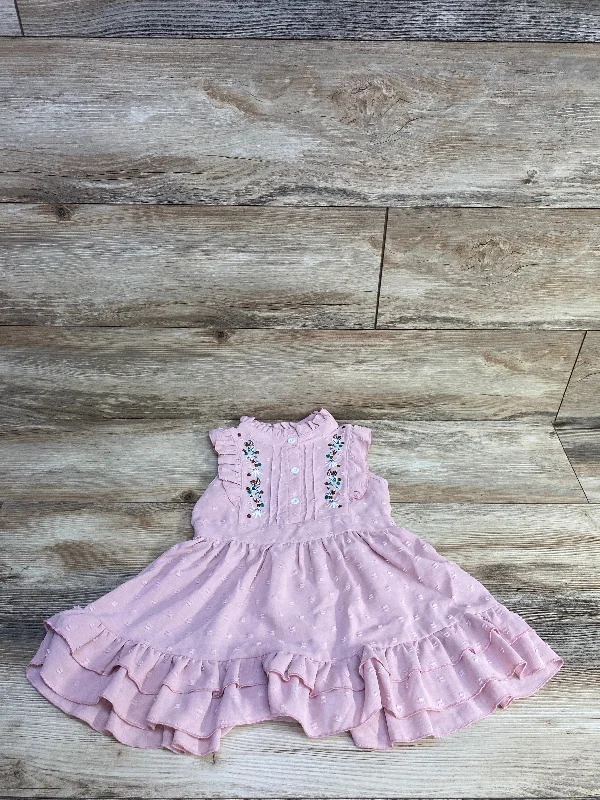 Shein Floral Embroidered Dress Pink sz 18-24m