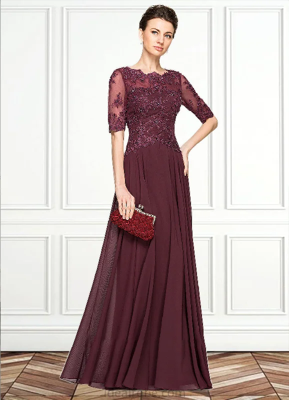 Crystal A-Line Scoop Neck Floor-Length Chiffon Lace Mother of the Bride Dress With Beading Sequins STK126P0014810 Crystal A-Line Scoop Neck Floor-Length Chiffon Lace Mother of the Bride Dress With Beading Sequins STK126P0014810