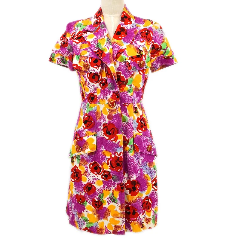 Chanel 1997 rose print shirt-dress #42