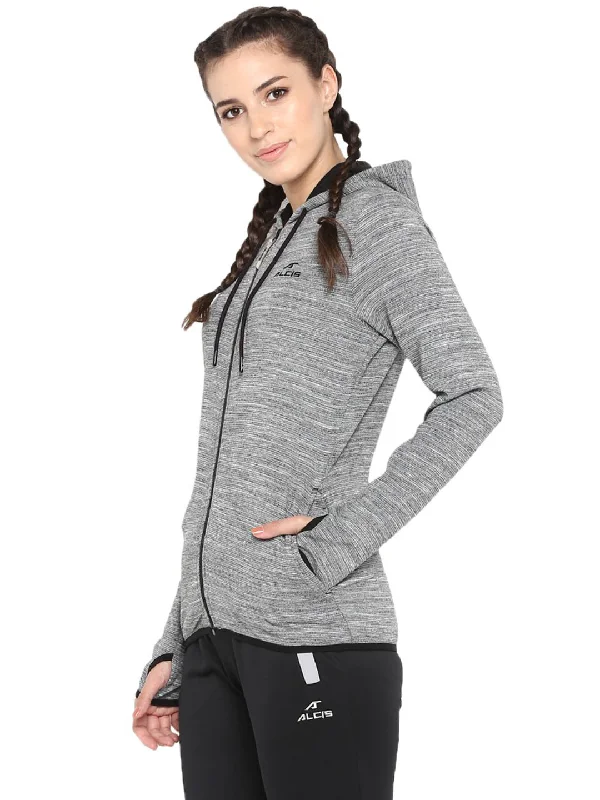 Alcis Women Grey Solid Jackets