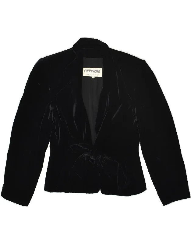 ERREUNO Womens Blazer Jacket IT 42 Medium Black Acetate