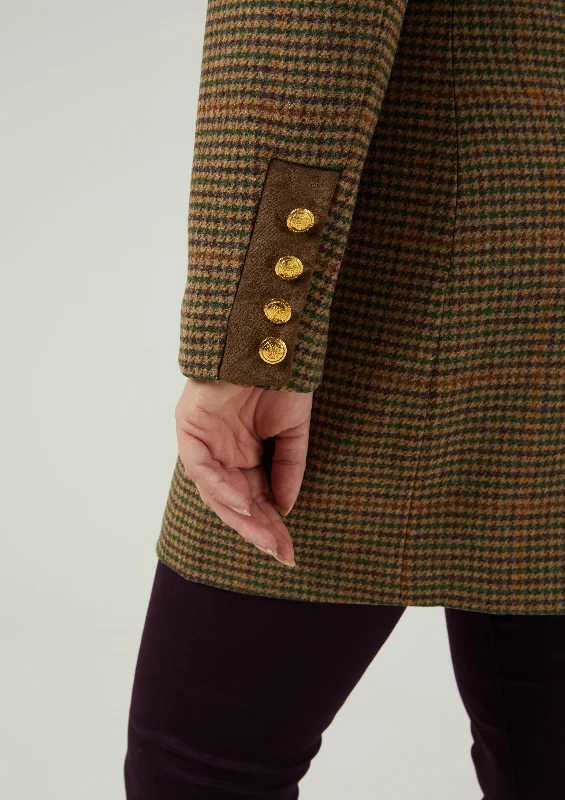 Surrey Ladies Mid-Thigh Tweed Coat In Sycamore - Regular Fit