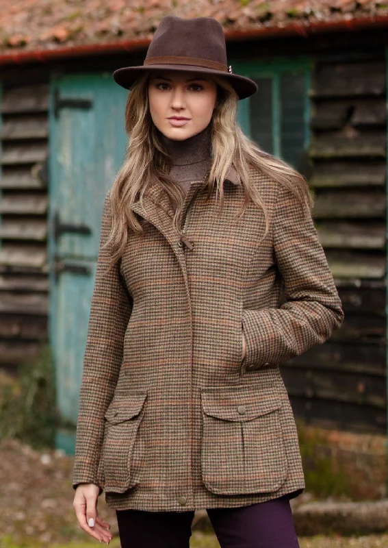 Surrey Ladies Tweed Coat In Sycamore - Regular Fit