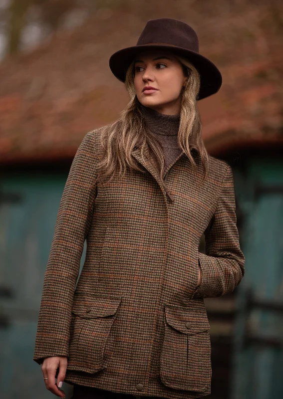 Surrey Ladies Tweed Coat In Sycamore - Regular Fit