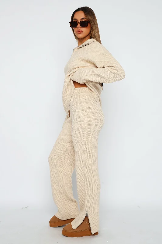 Let's Get Cosy Knit Pants Beige