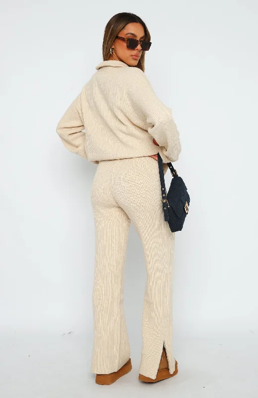 Let's Get Cosy Knit Pants Beige