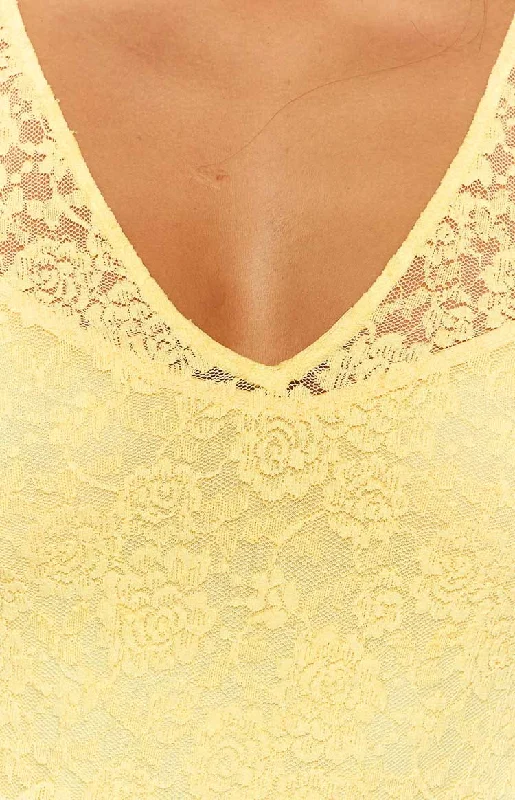 Blake Yellow Lace Maxi Dress