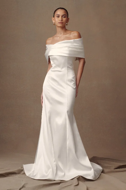 Saosire Satin Wedding Gown - White