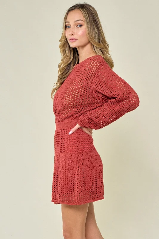 Wine Country Knittted Mini Dress