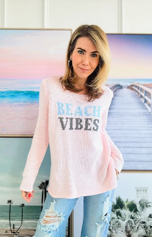 Beach Vibes Knit Sweater - Blush Multi