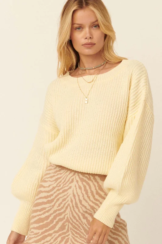 Cozy Cottage Bishop-Sleeve Sweater