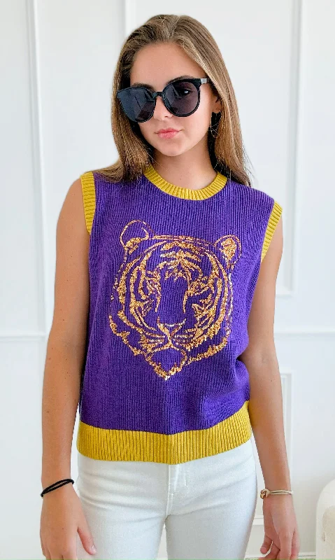 Purple Pride Knit Sleeveless Top