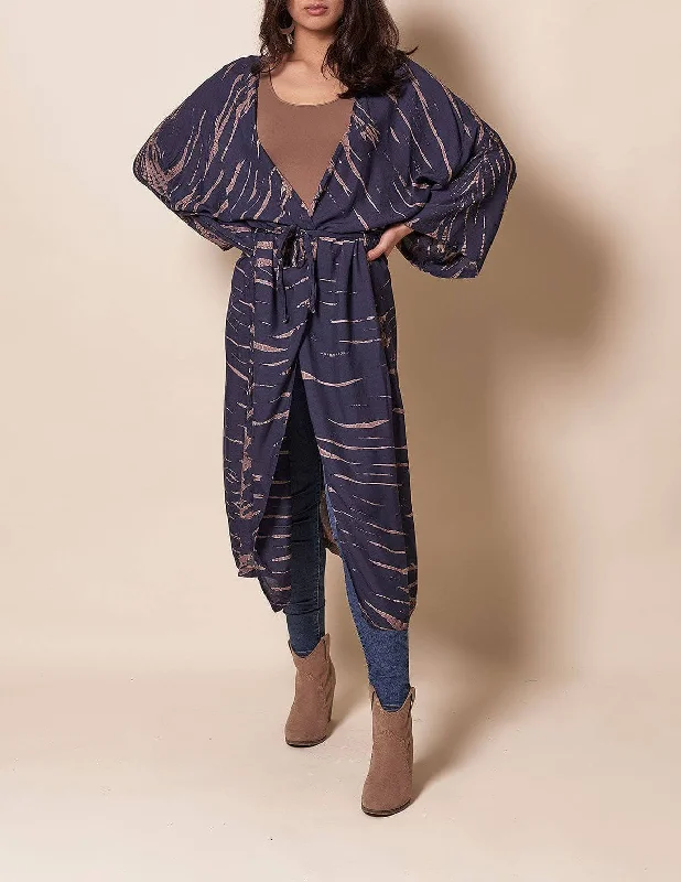 Shibori Kimono Wrap - Indigo